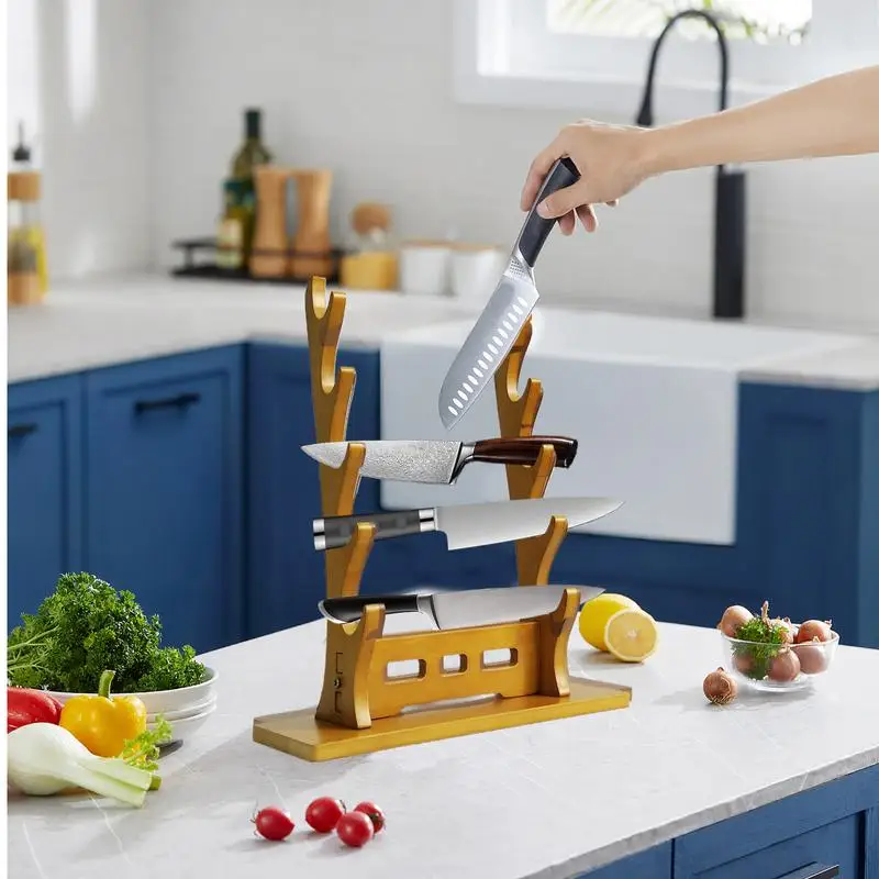 Wooden Flute Holder 5-Tier Scabbard Rack Elegant Tabletop Holder Collection Display Rack For Scabbard And Flute