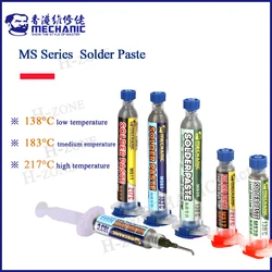 MECHANIC MS Series 138℃/183℃/217℃ Solder Tin Paste Melting Point Soldering Paste PCB BGA SMT Repair Welding Flux Rework Tool Kit