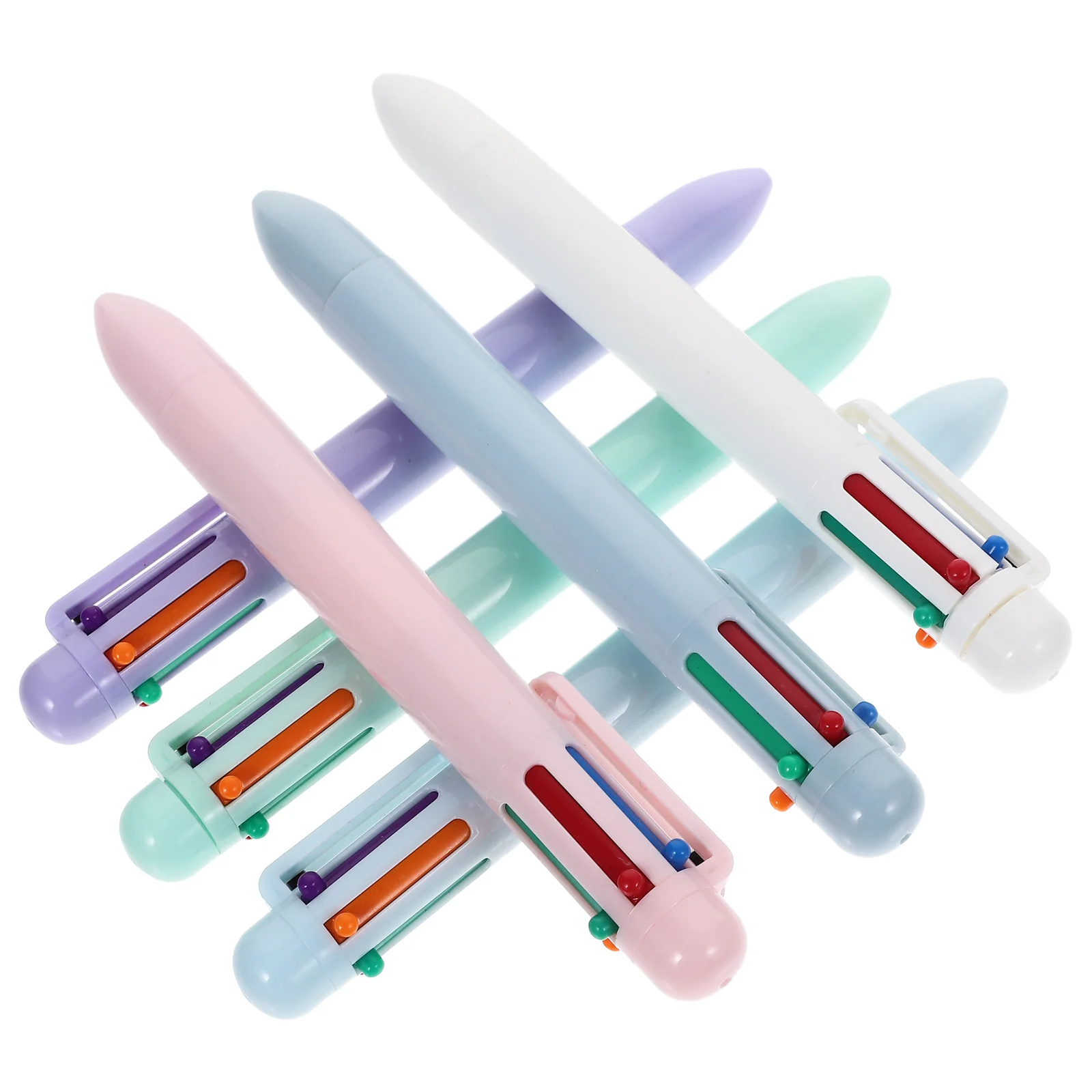 

6Pcs Macaron Ballpoint Pens Stylish Ergonomic Comfortable Handle Smooth Writing Student Fun Pen Household Use Student Fun Pen