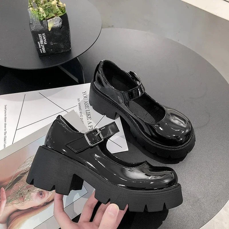 Lolita Schoenen Op Hakken Plateauzolen Damesschoenen Japanse Stijl Mary Janes Vintage Meisjes Hoge Hak Studentenschoenen 42