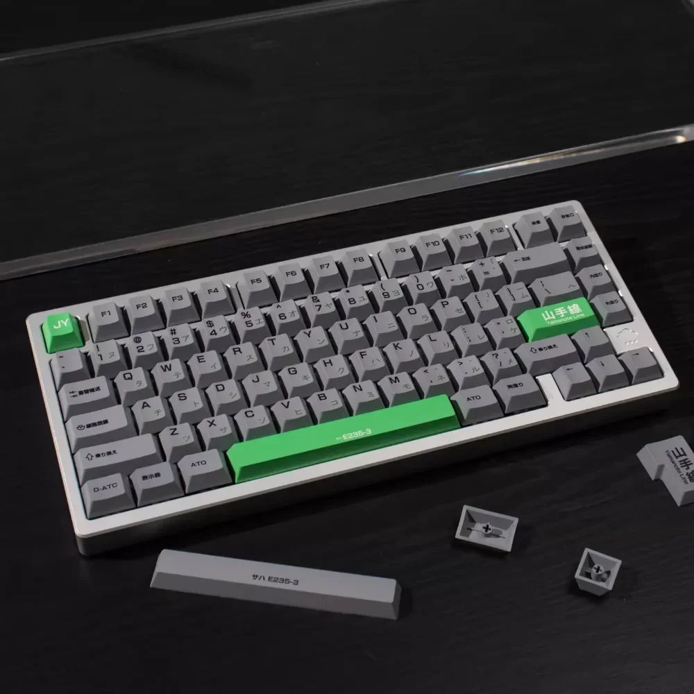 Yamanote Line Gray Cherry Keycap Set PBT 148 Keys for MX Switch 60/84/90/104/108 Layout Mechanical Keyboards