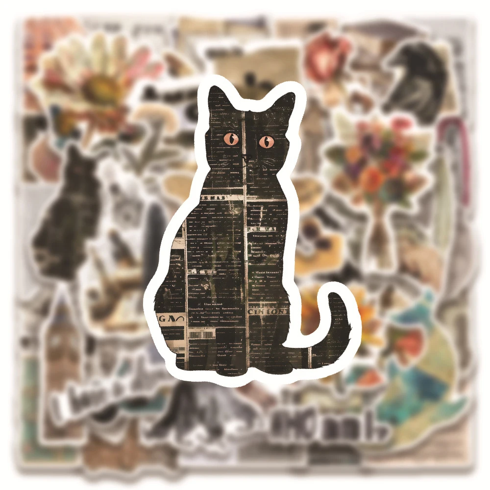 

10/30/50pcs Retro Art Newspaper Urban Style Stickers Cartoon Aesthetic Decals Laptop Luggage Phone Diary Waterproof Sticker Pack