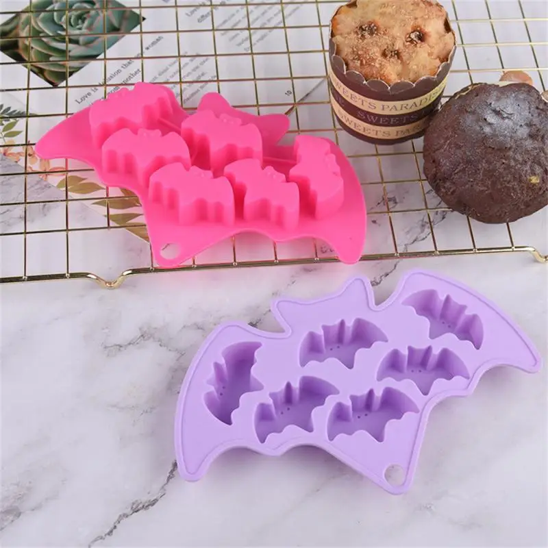 Halloween Vormpjes Met Anti-Aanbaklaag Siliconen Heksen Schimmel Schedelvleermuis Spookvorm Chocolade Snoepvorm Bakken Cake Pudding Koekjes Cupcakes