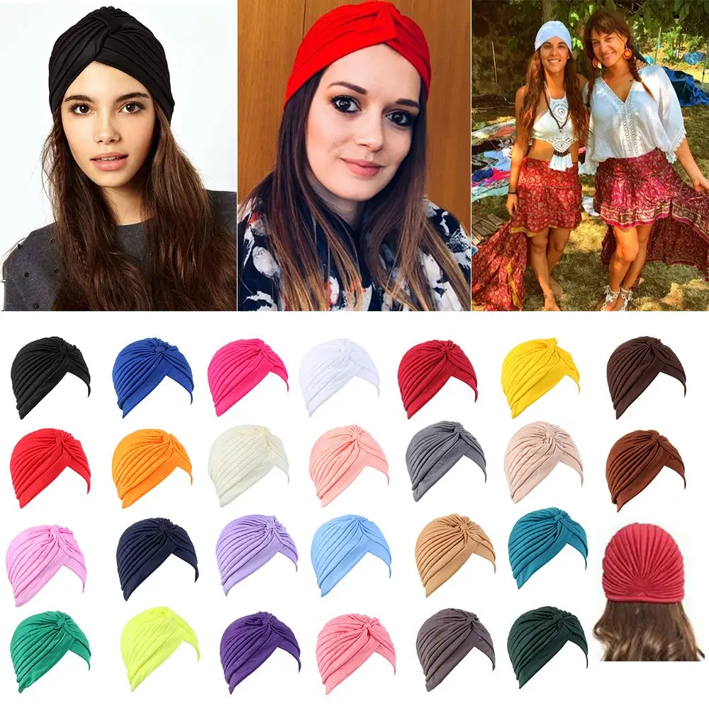 Gorro musulmán para mujer, Bandana para la pérdida de cabello, turbante elástico para quimio, nuevo estilo