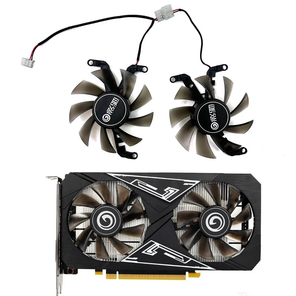 

Brand new original galax 4PIN 76MM 2 lines cooling fan suitable for GALAX GTX1650 Ultra graphics card radiator fan replacement