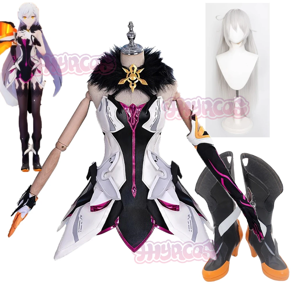 

Kiana Cosplay Collab Series: Game Honkai Impact 3 Herrscher of the Void Kiana Cosplay Costume Halloween Cos Wig Shoe Accessories