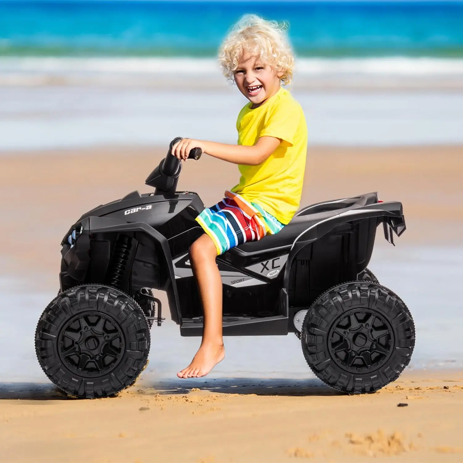 Brinquedos infantis alimentados por bateria de 12V, carro de 4 rodas com controle remoto, luzes LED, Bluetooth e reprodutor de música, motores duplos de 35W, 2 velocidades