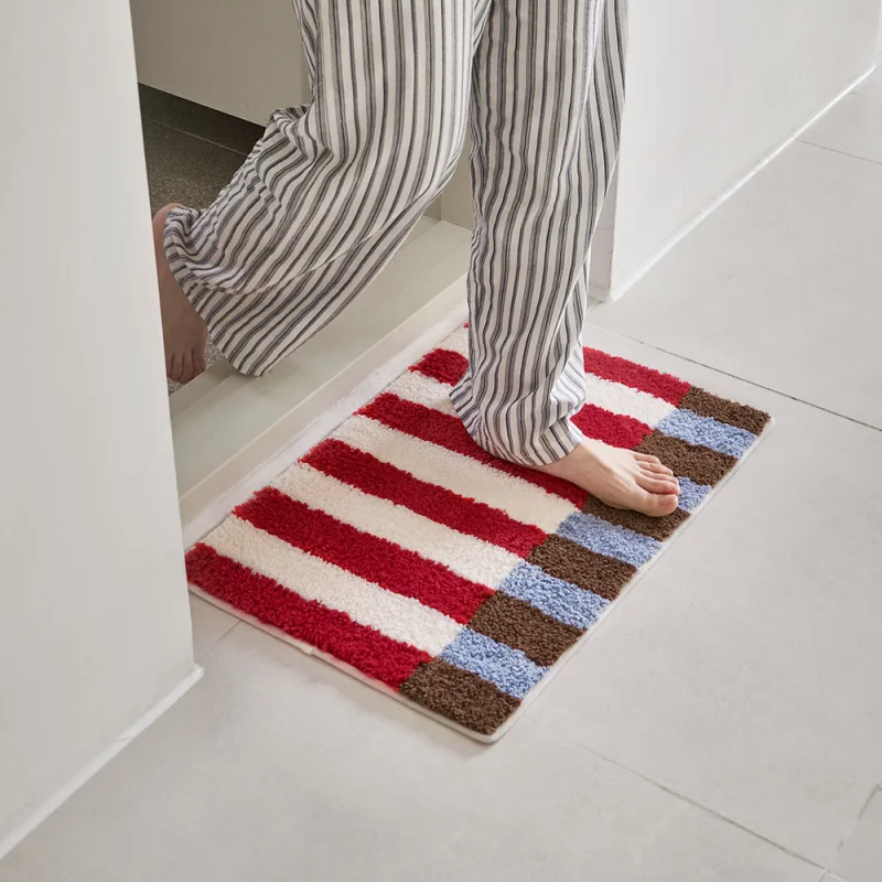 VIKAMA ISN Wind Bathroom Mat Non-Slip Soft Bedroom Living Room Entrance Carpet Toilet Bathtub Mat Home Decoration