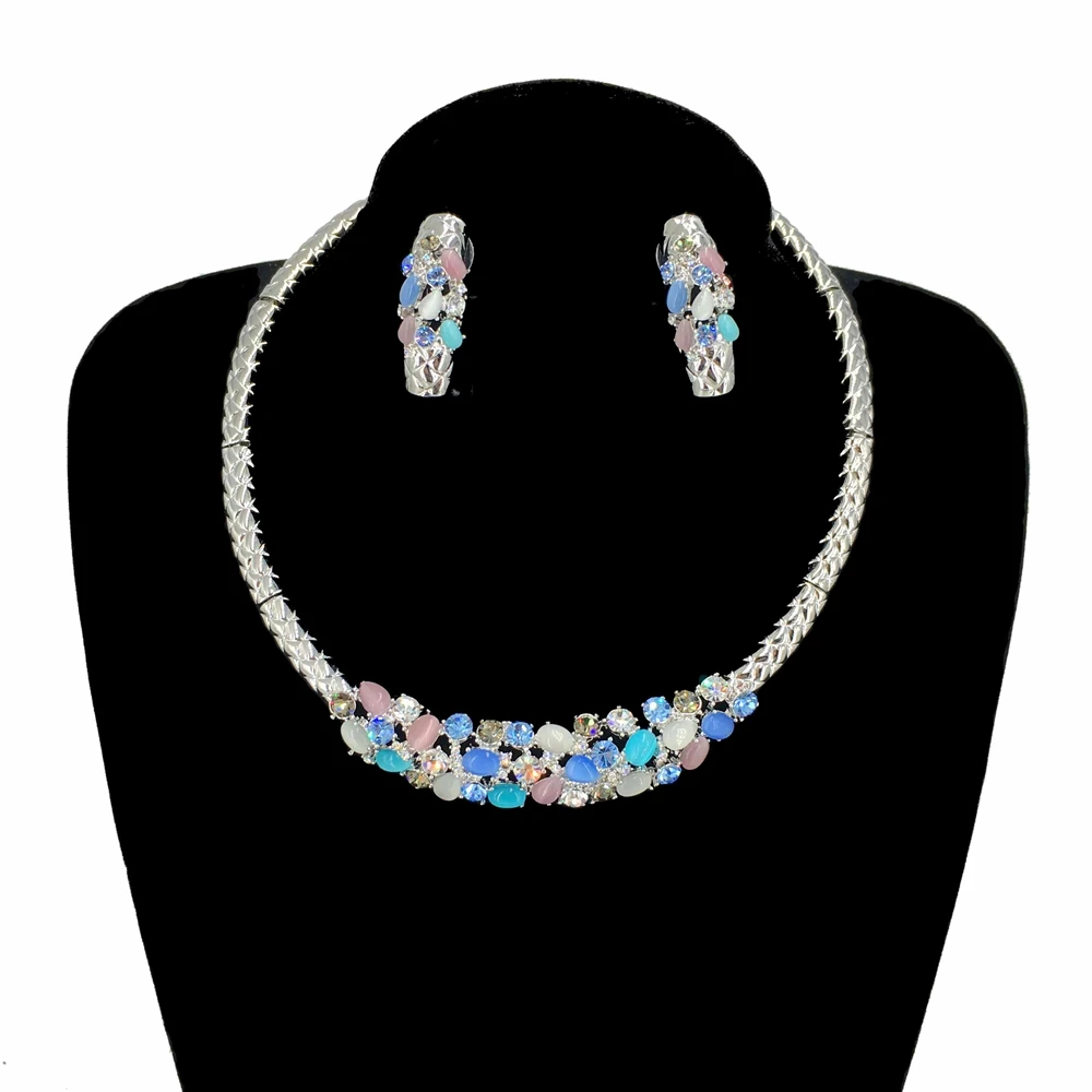 Newest Jewelry Dubai Costume Jewelry Beautiful Stones Necklace for Women Christmas Gift FHK15507