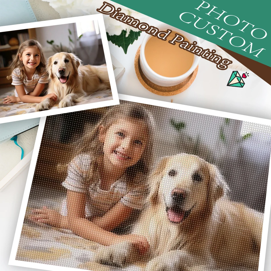 RUOPOTY Kits complets de mosaïque diamantée personnalisée avec photo, artisanat, loisirs créatifs, cadeau, décoration intérieure, broderie, vente, photos personnelles privées