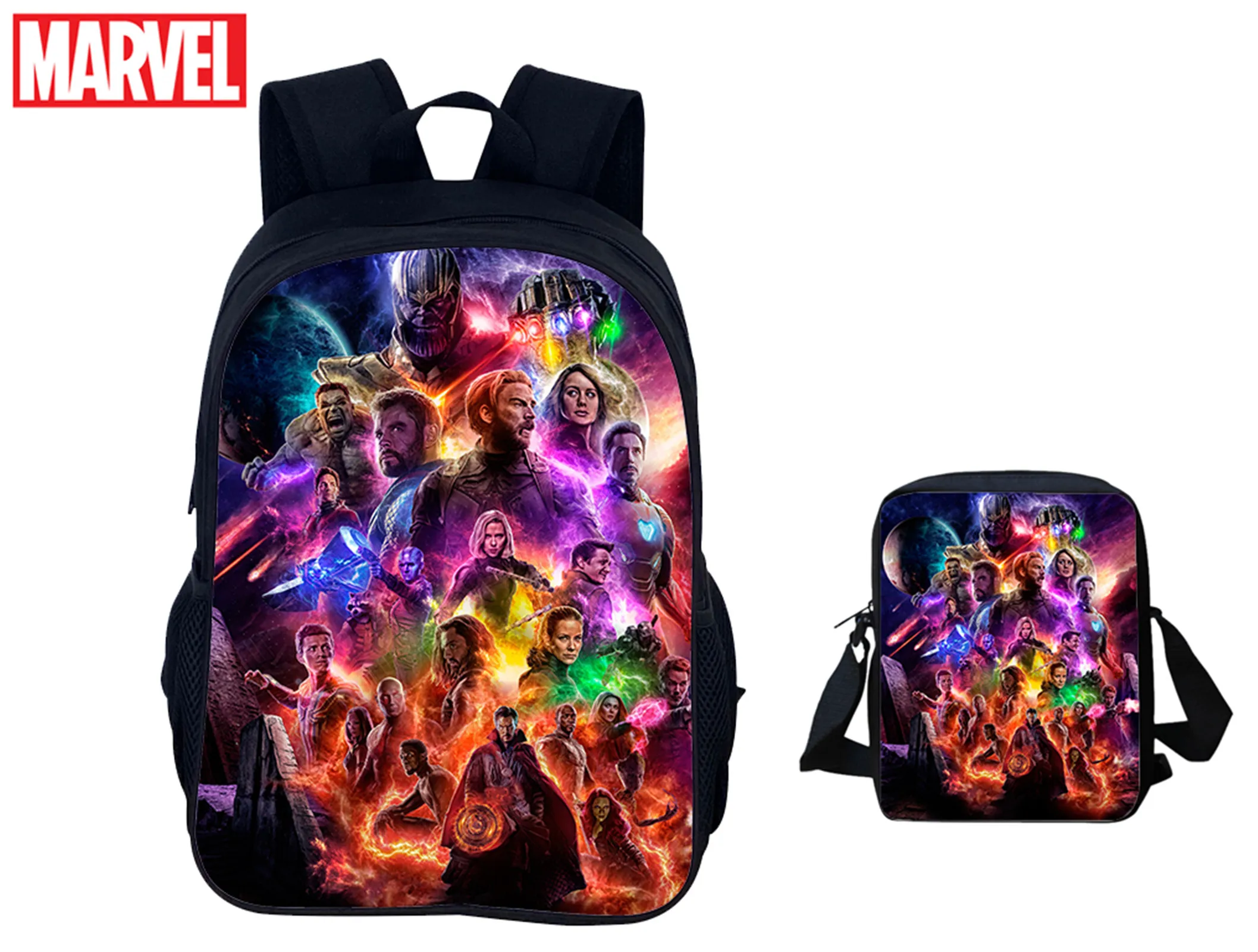 

HOT 2 in 1 Daypack Set-Boys Girls Thanos Lightweight Backpack and Canvas Shoulder Bag for Elementary Children