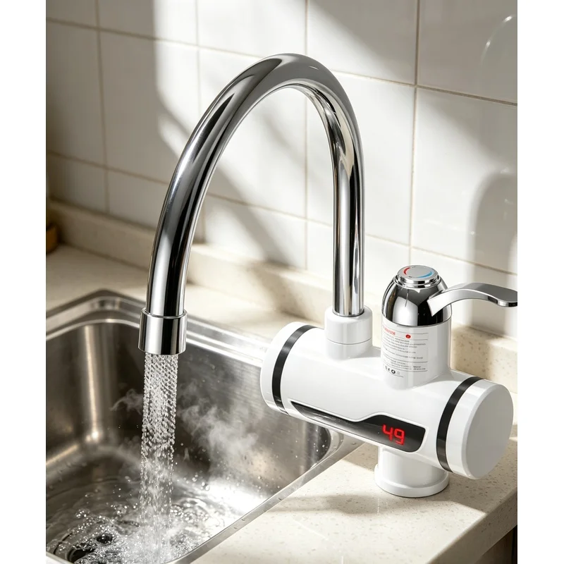 3000W Electric Instant Hot Water Faucet Tap, Tankless Instantaneous Cold‑Hot Water Heater for Kitchen