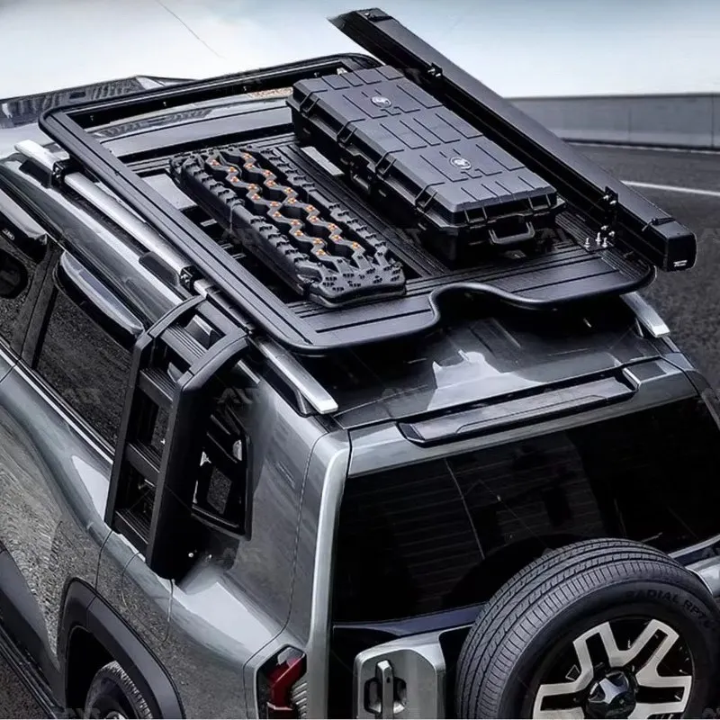 Off-Road Aluminium Alloy Roof Rack Weatherproof Side Box Sturdy Climbing Ladder for Changan Deepal G318 Accessories