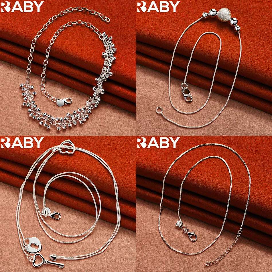 

URBABY 925 Sterling Silver 45cm Geometric Necklace For Women Men Creativity Gifts Street All-match Party And Daily Wear