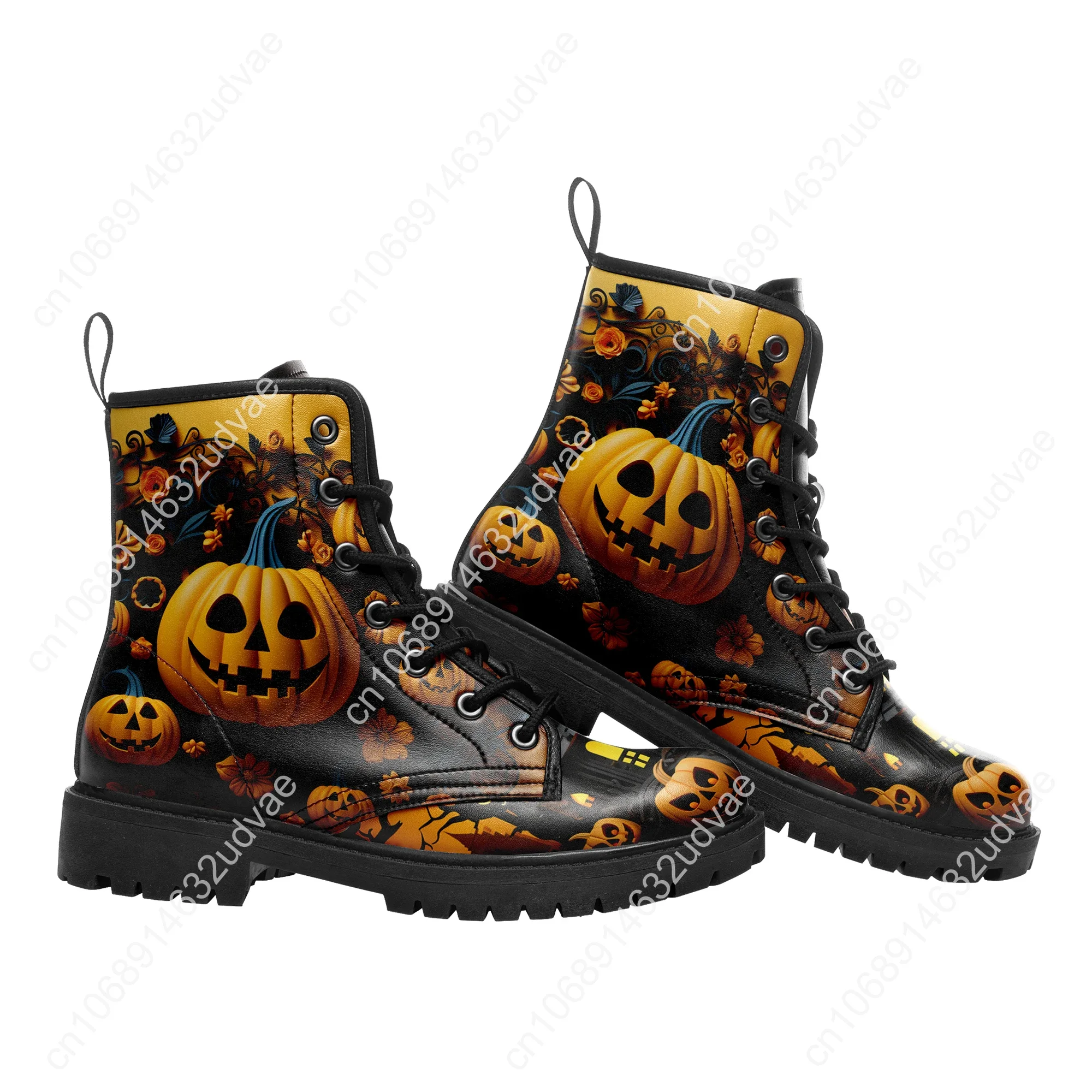 Dropshipping impressão sob demanda botas de impressão personalizada das mulheres dos homens design de halloween botas de cano alto