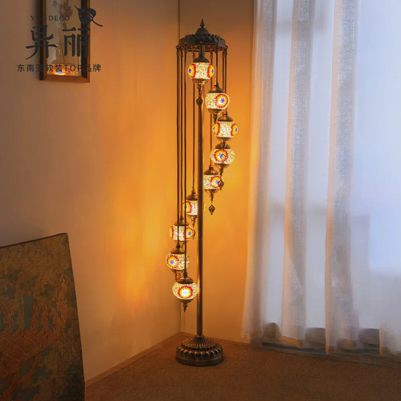 

new retro floor lamp living room bedroom bedside vertical India-Pakistan style restaurant hotel tea room lighting