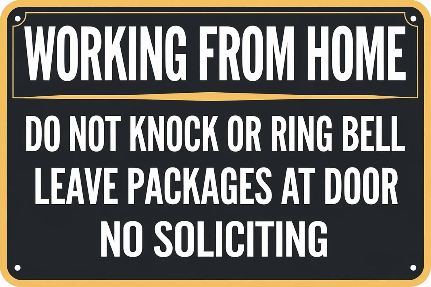 No Soliciting Vintage Metal Tin Signs Working From Home Do Not Knock or Ring Bell Leave Packages At Door No Soliciting Sign sign