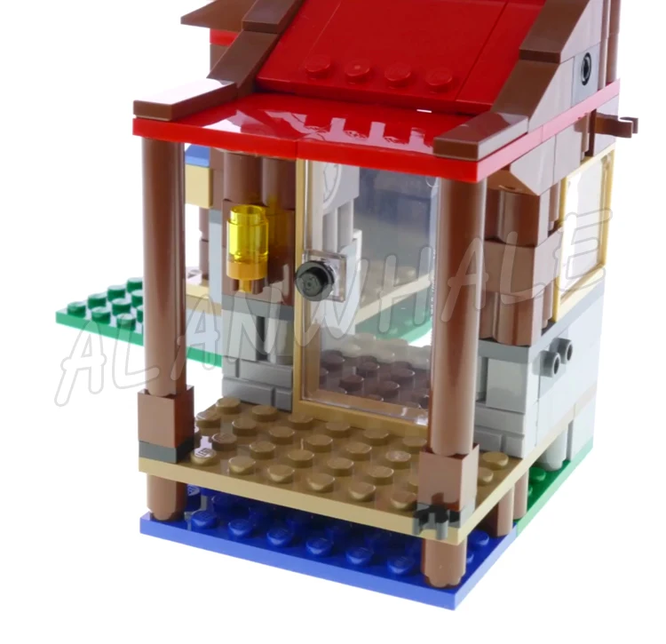 315 pz Creatore 3in1 Wilderness capanna Outback Cabina Canal Barca Bird Viewpoint 11398 Building Block giocattolo Compatibile con il Modello