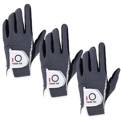 Left Hand Right Golf Gloves Men 3 Pcs Performance Mesh Non-Slip Soft Micro Breathable Black Gray Green Glove Drop Shipping