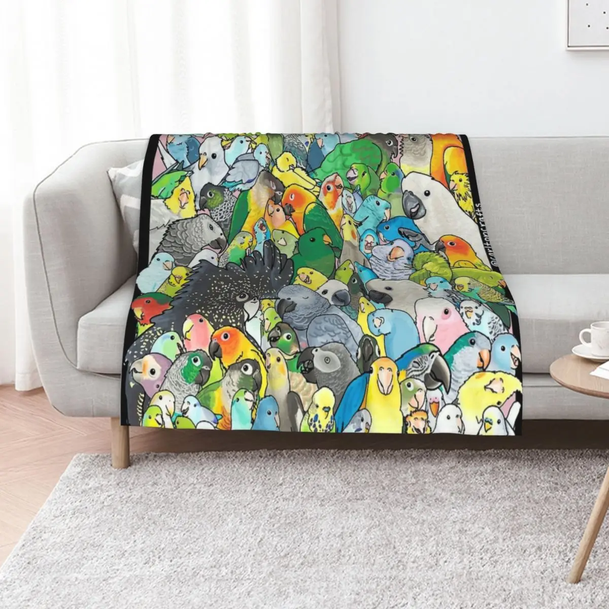 Parrot Party! Throw Blanket Warm blankets ands Flannels Large funny gift Thermals For Travel Blankets