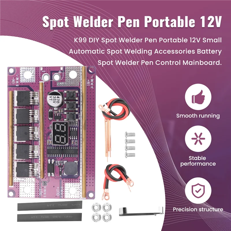 ABMR-K99 DIY Zgrzewarka Punktowa w Piórze Przenośna 12V Mała Automatyczna Zgrzewarka Akcesoria Akumulatorowa Zgrzewarka Punktowa Pióro Płyta Sterująca