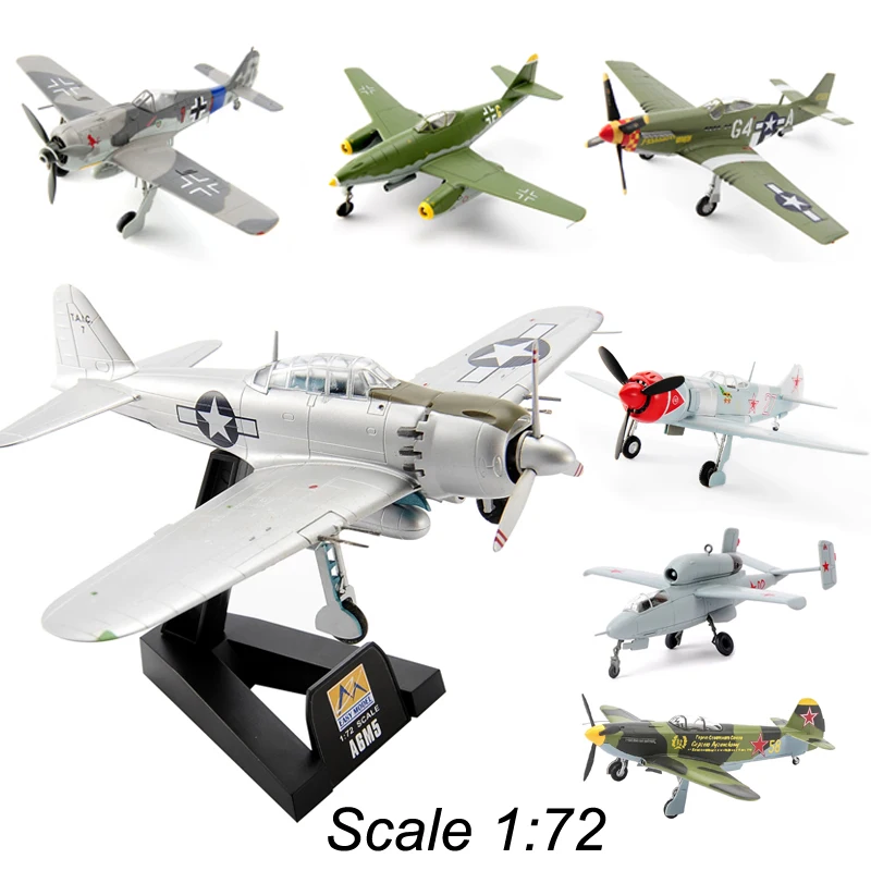 1/72 Scale Fighter Military Plane Aircraft Model Display Kids Toys for Collection Creative Scence Props