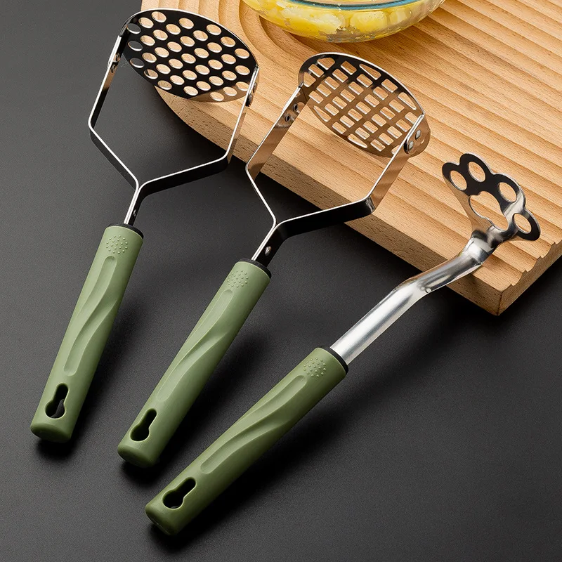2pcs Stainless Steel Potato Masher,Manual Fruit Vegetable Pressure Mud Machine,Kitchen Children Food Crusher Complementary Tools