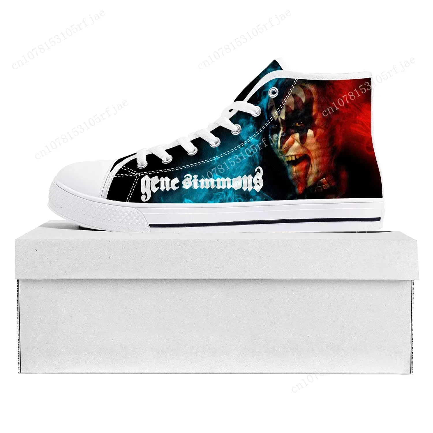 Gene Simmons Singer High Top High Quality Sneakers Mens Womens Teenager Canvas Sneaker Casual Couple Shoes Custom Shoe White