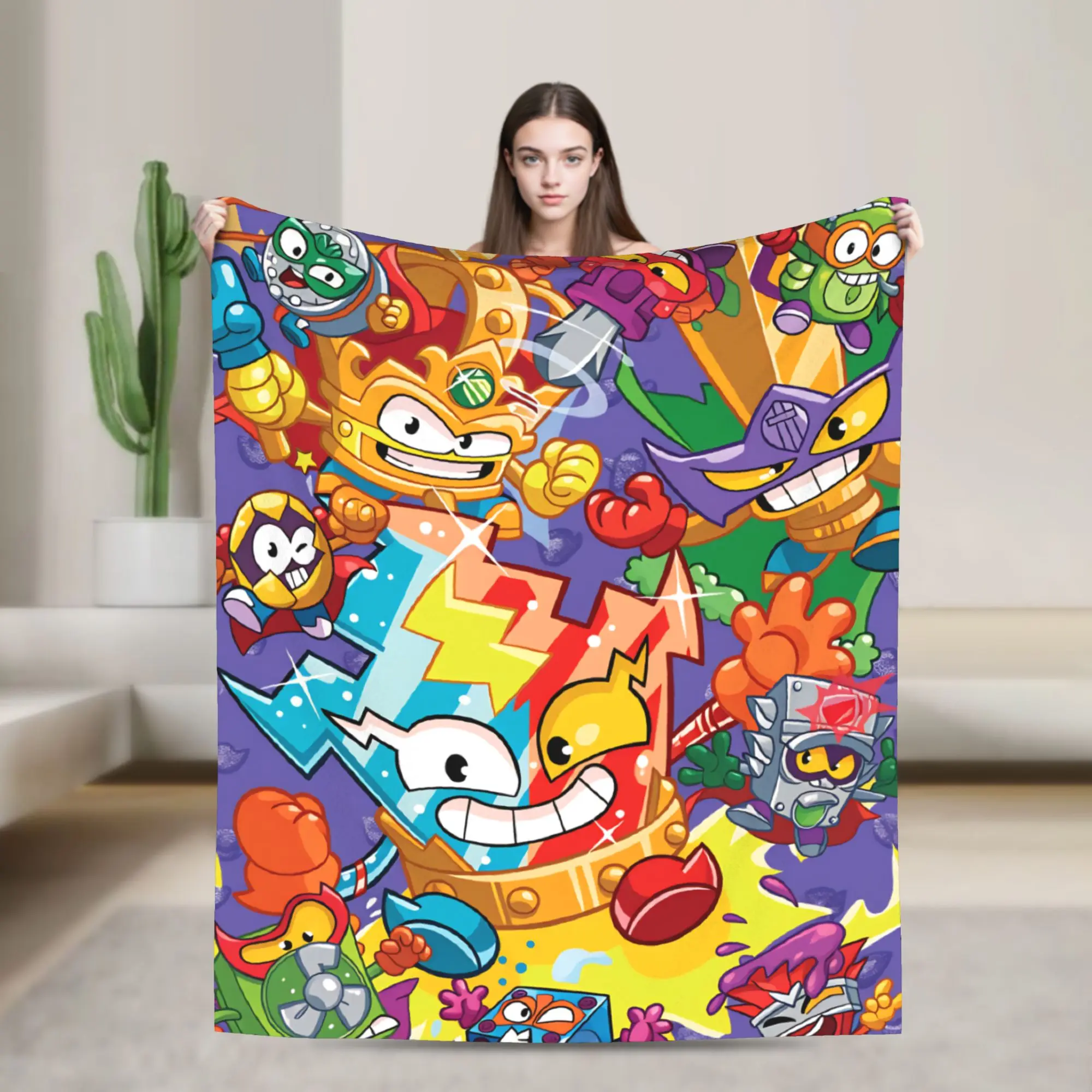 

Мягкое одеяло для пикника Super Zings, игровое одеяло, фланелевое покрывало с героями мультфильмов для гостиной, забавное покрывало для дивана-кровати