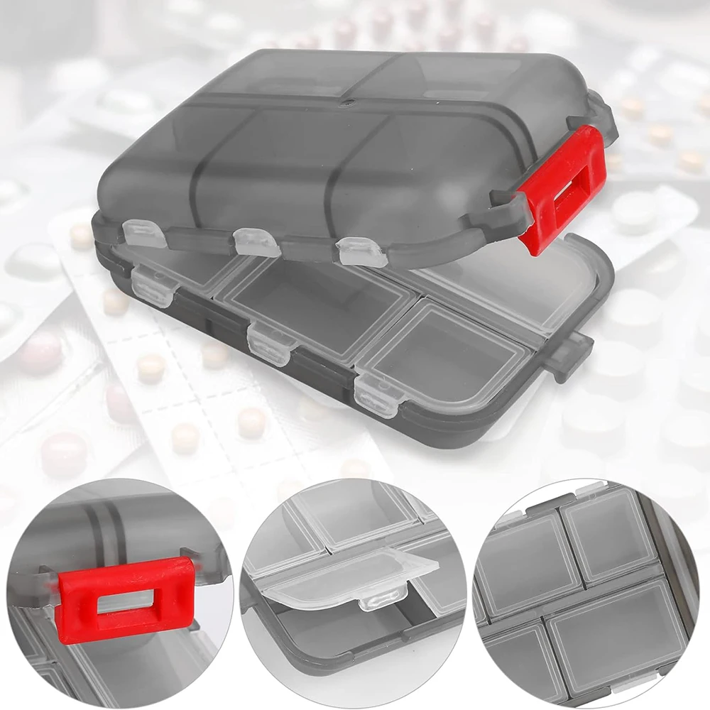 Pill Case Portable Small Weekly Travel Pill Organizer Portable Pocket Purse Vitamin Fish Oil Compartments Container Medicine Box