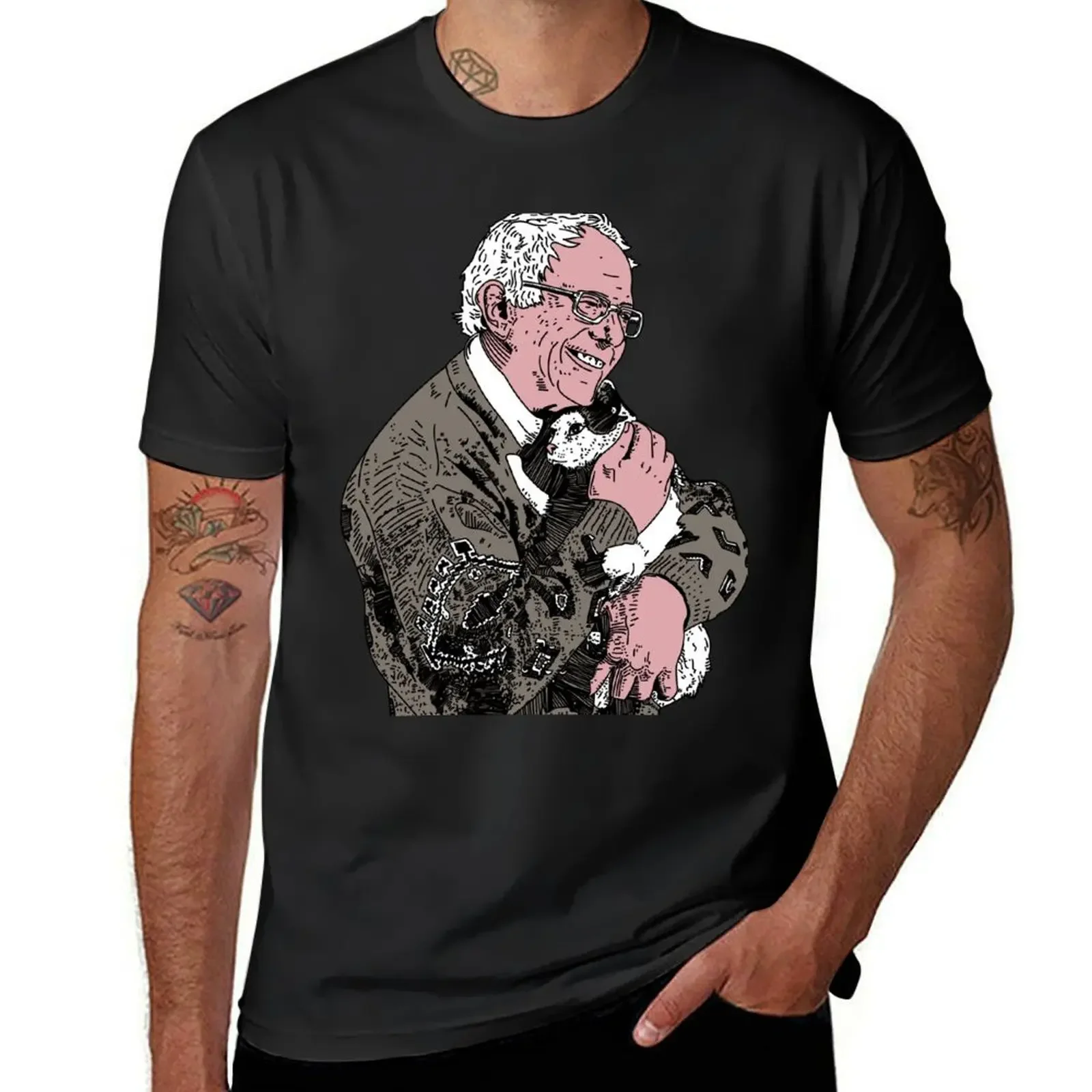 

Bernie Sanders Cat Lover T-Shirt street wear graphic t shirt vintage mens funny t shirts