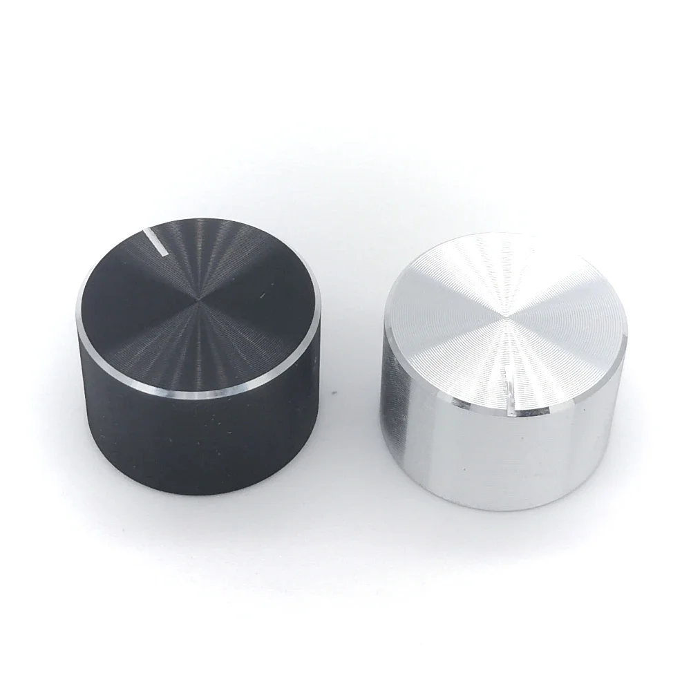 2PCS  25x13mm 6mm Shaft Hole Aluminum Alloy Potentiometer Knob Cap Encoder Volume Control Knob Audio Knob 25*13mm