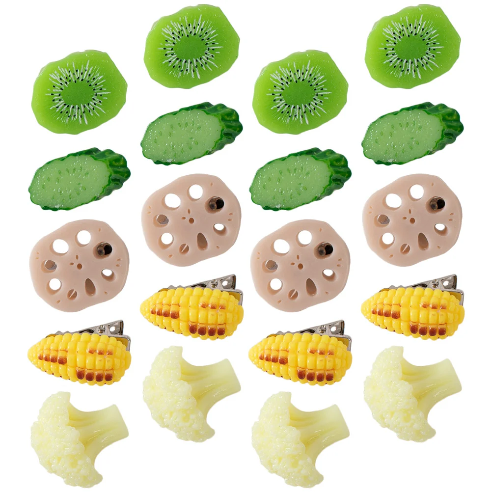 

20Pcs Fruit and Vegetable Shaped Hair Clips for Girls Simulated Food Hairpins Lightweight Barrettes for Women Kids Daily Wear