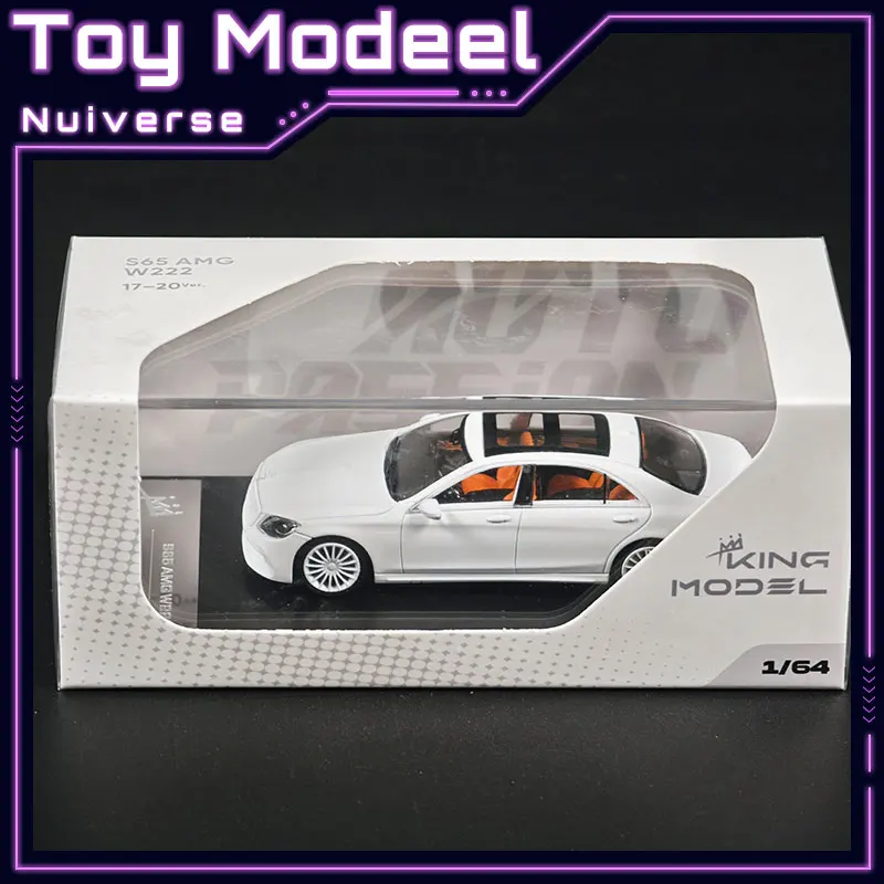 

KING MODEL 1:64 MercedesBenz S65L AMG W222 White Samurai Diecast Alloy Model Car High Simulation Collectibl Vehicle Perfect Gift