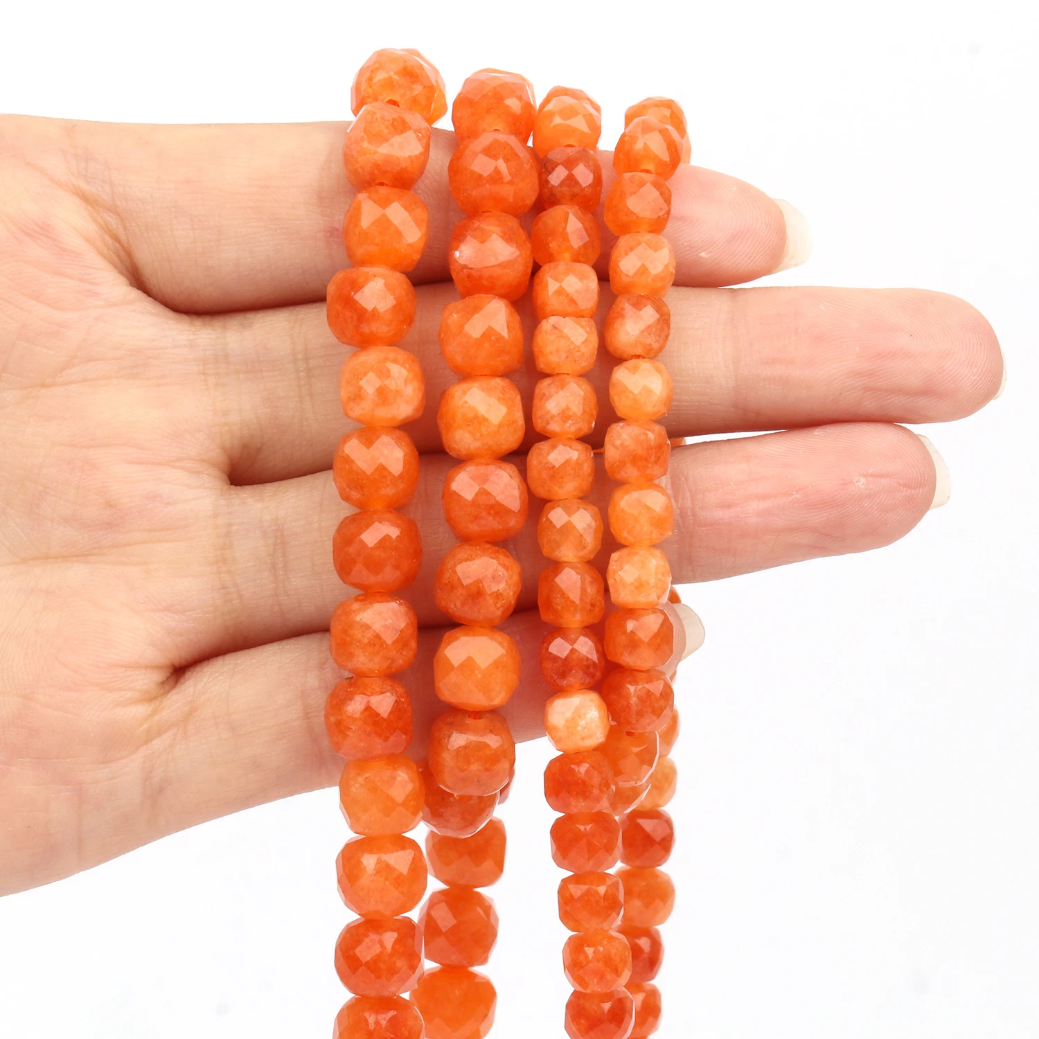 Wholesale AA Faceted Red Carnelian Jade Beads 6mm 8mm Loose Spacer Beads For Jewelry Making Diy Bracelet Necklace Accessories