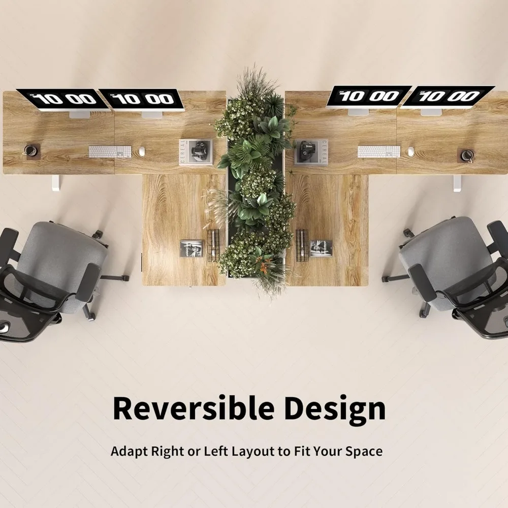 L Shaped Standing Desk Adjustable Height, Electric Corner Standing Desk, 63 x 55 inch Sit Stand Computer Table with Splic