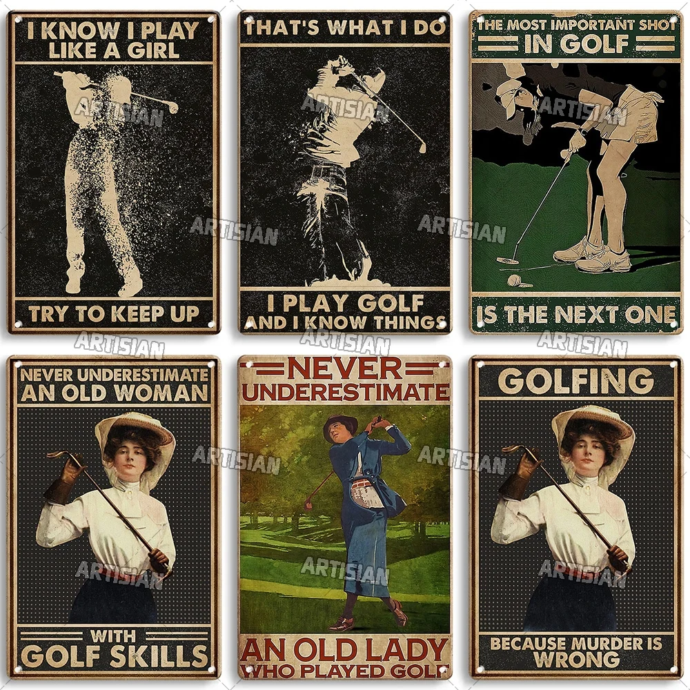 Artisian Sport Metal Plate Golf Tin Sign Vintage Decorative Poster Wall Decor Garage Bar Pub Club Hotel Kitchen Home Man Cave