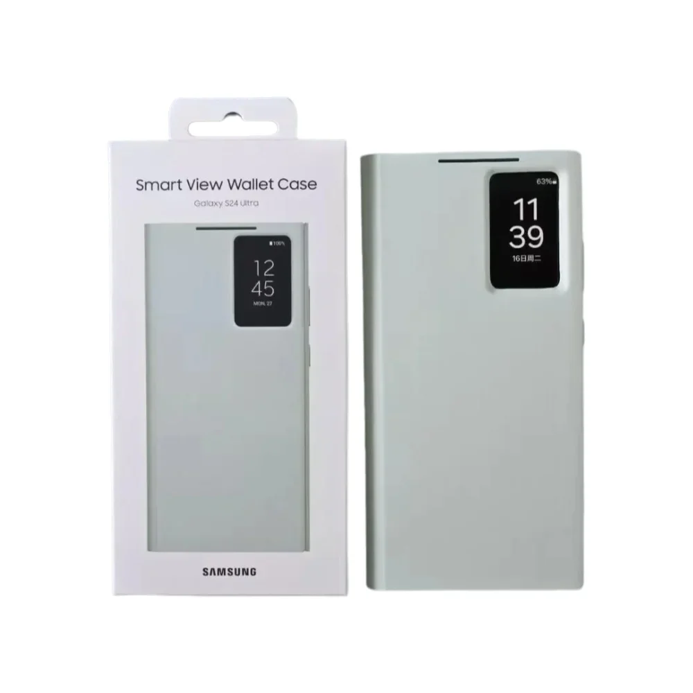 

Кожаный чехол Smart Clear View для Samsung Galaxy S24 Ultra Flip Standable, высококачественный защитный чехол для S24Ultra