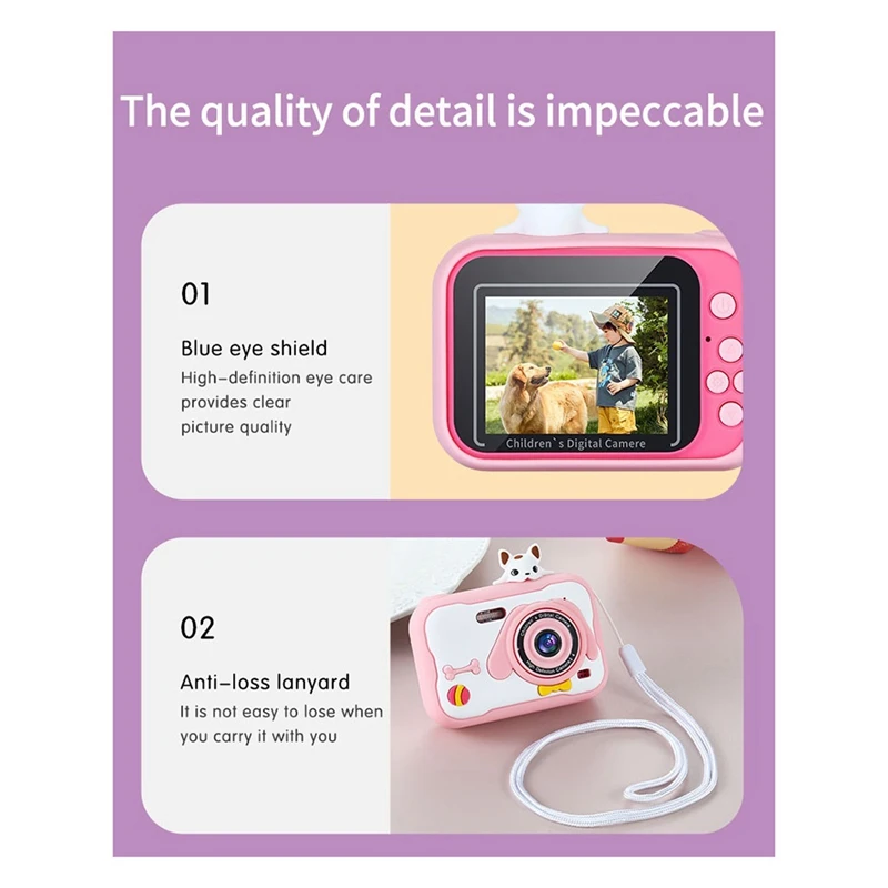 A8S HD Dual Lens 4000W Pixel 5472X4104PX Photo Resolution Without Memory Card Children's Camera,Blue Easy To Use