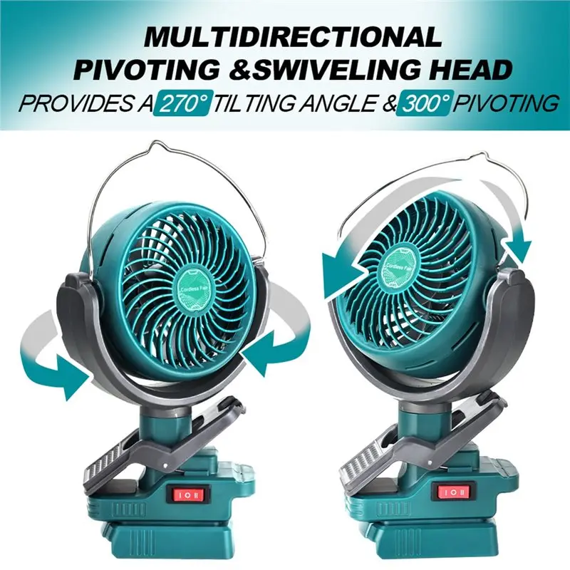 Promotion!Clip Fan For 18V Battery Cordless Dual USB 2 Speed Portable Cooler Fan For Stroller Camping Outdoor