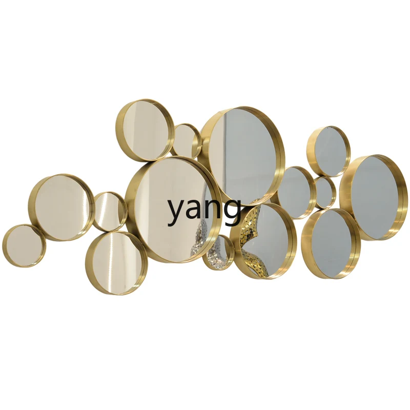 CX round Mirror Three-Dimensional Ornament Restaurant Metal Wall Decoration Hotel Sample Room Background Wall Decoration