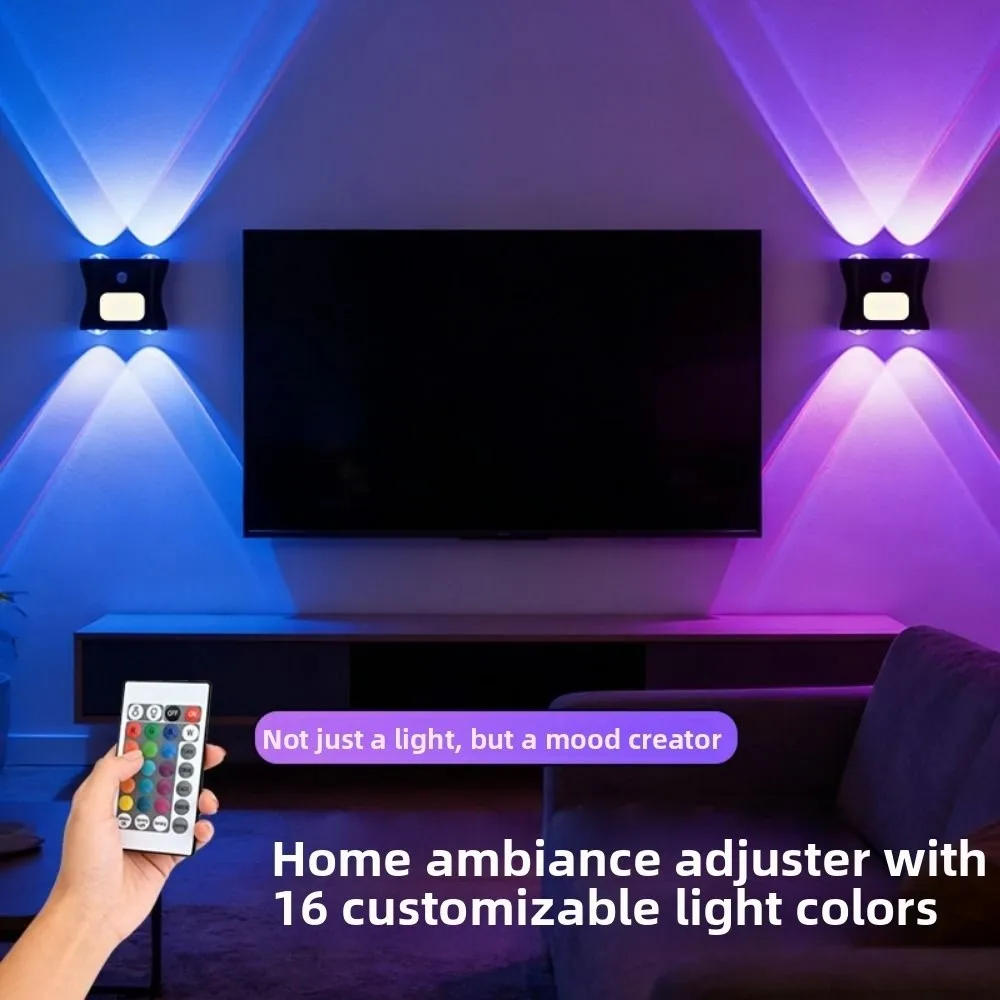Rechargeable Human Body Sensor Wall Lamp RGB 16 Colors with Remote Control Motion Sensor Night Light Intelligent Wireless
