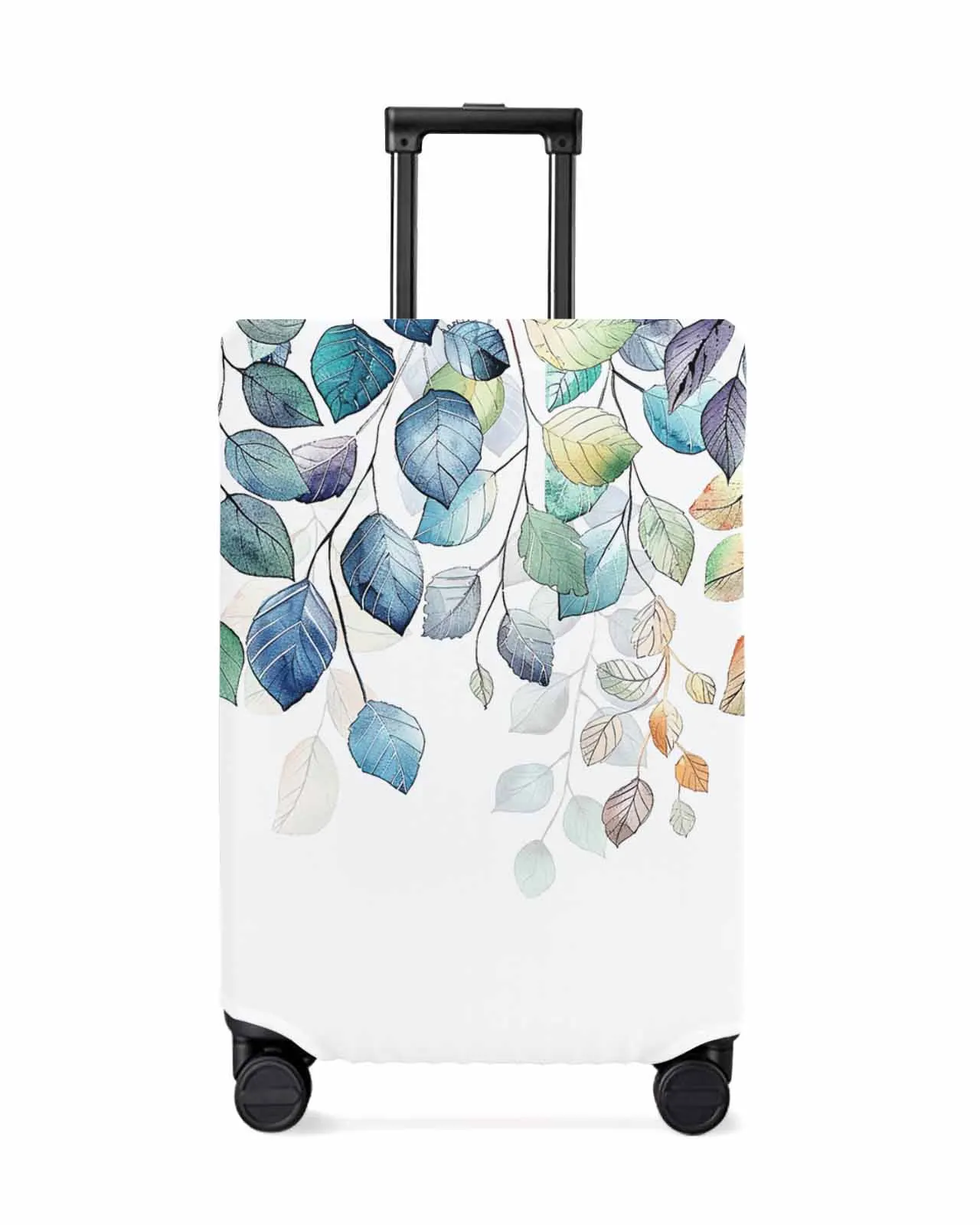 plant-blue-leaves-luggage-cover-elastic-baggage-cover-for-18-32-inch-suitcase-case-dust-cover