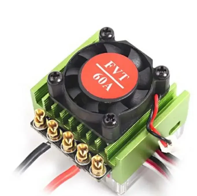 

FVT Wolf 2-3s LiPo аккумулятор 60A водонепроницаемый автомобильный электронный контроллер скорости ESC с линейным 6V/2A BEC для 1/10 Racing 1/8 Monsters