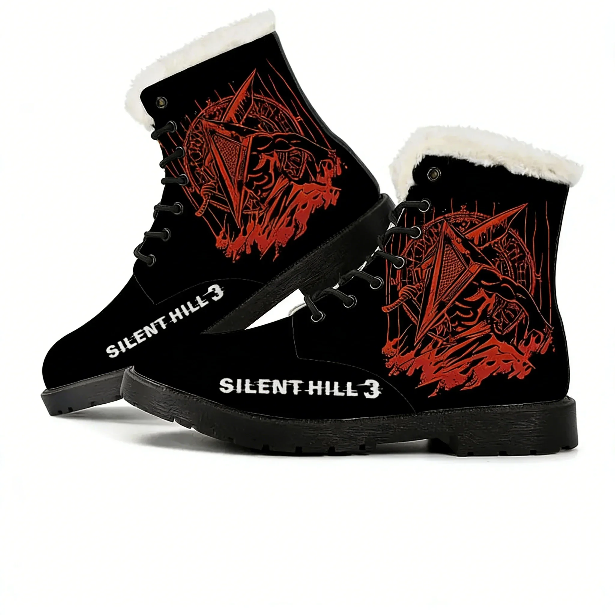 Мужские, женские и подростковые повседневные ботинки Silent Hill 3 Plush Boot, уличные теплые кожаные ботинки, высококачественная обувь на заказ для пар