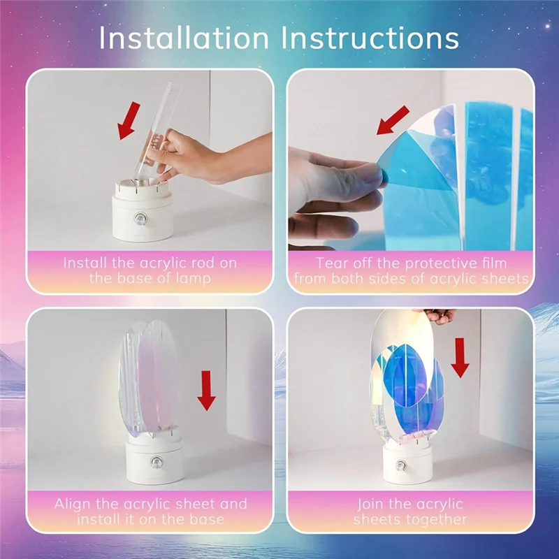 

Проектор ABBY-Lights, беспроводной ночник с вращающейся кнопкой для регулировки яркости, подходит для украшения спальни/настольного стола