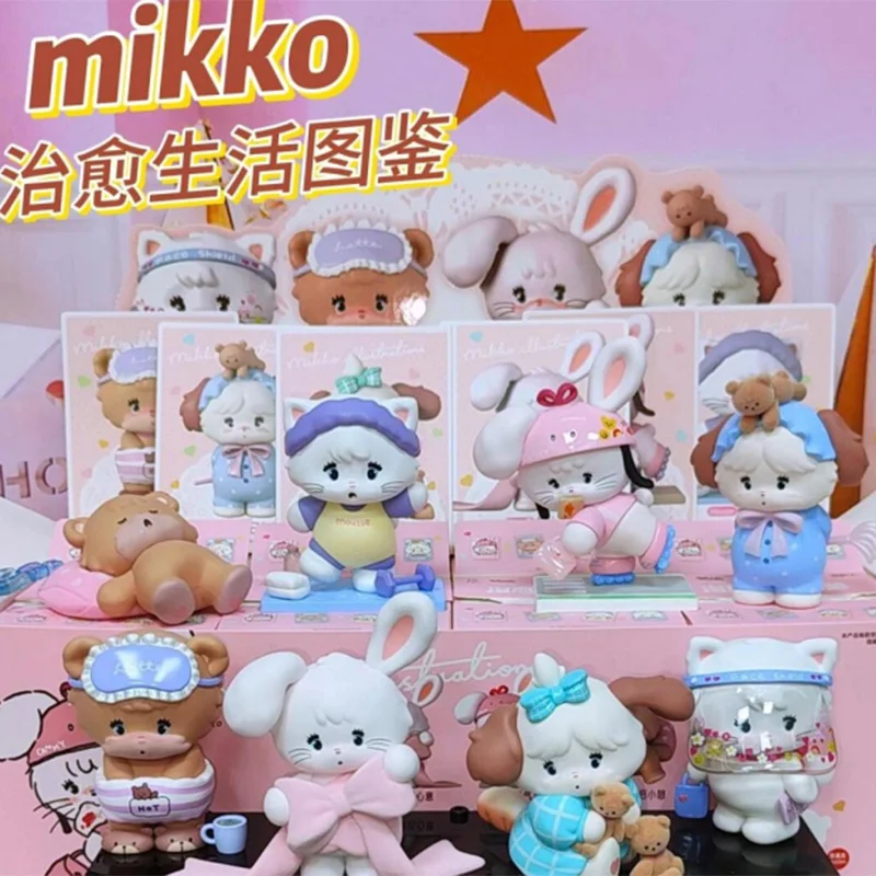 Mikko Healing Life Hondbook Series Blind Box Cute Action Figure Surpresa Mystery Box Collectible Model Room Decor Girl Gift