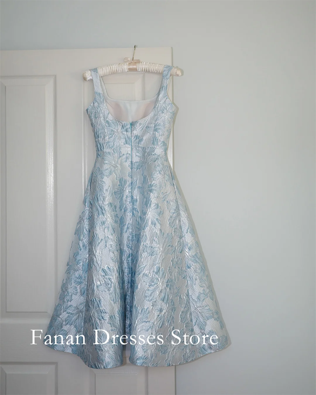 FANAN Corea Spalline per spaghetti Stampate in pizzo A-Line Abiti da sposa senza maniche ........... Abiti da sposa graziosi personalizzati