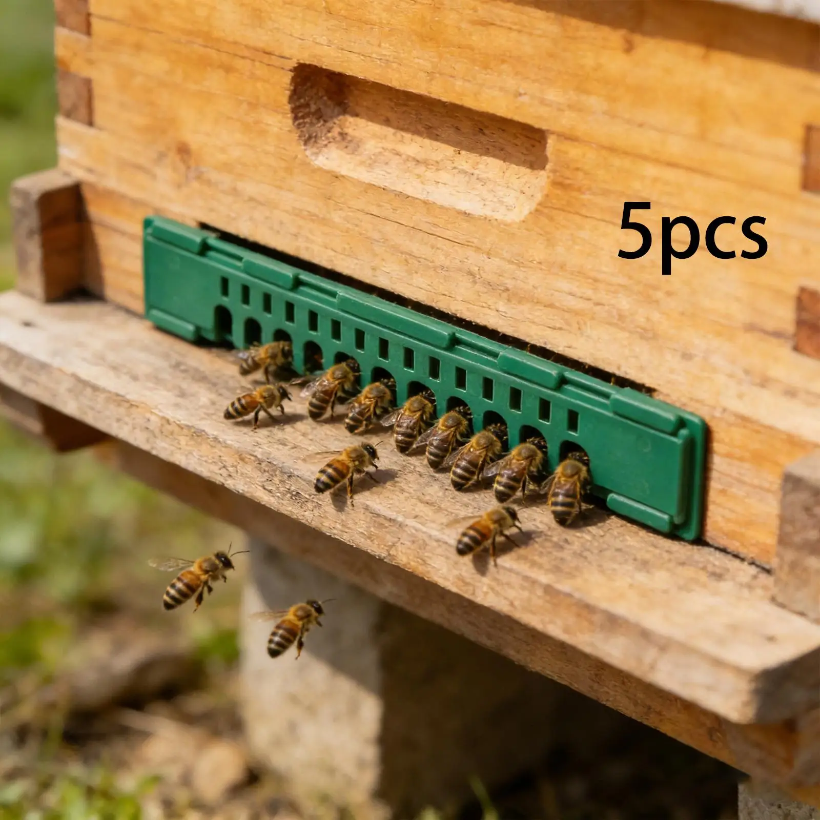 

5Pcs Bee Hive Entrance Reducer,Sturdy Ventilation Accessories,Green Supplies Lightweight Easy Use Beehive Entrance Gate Guard