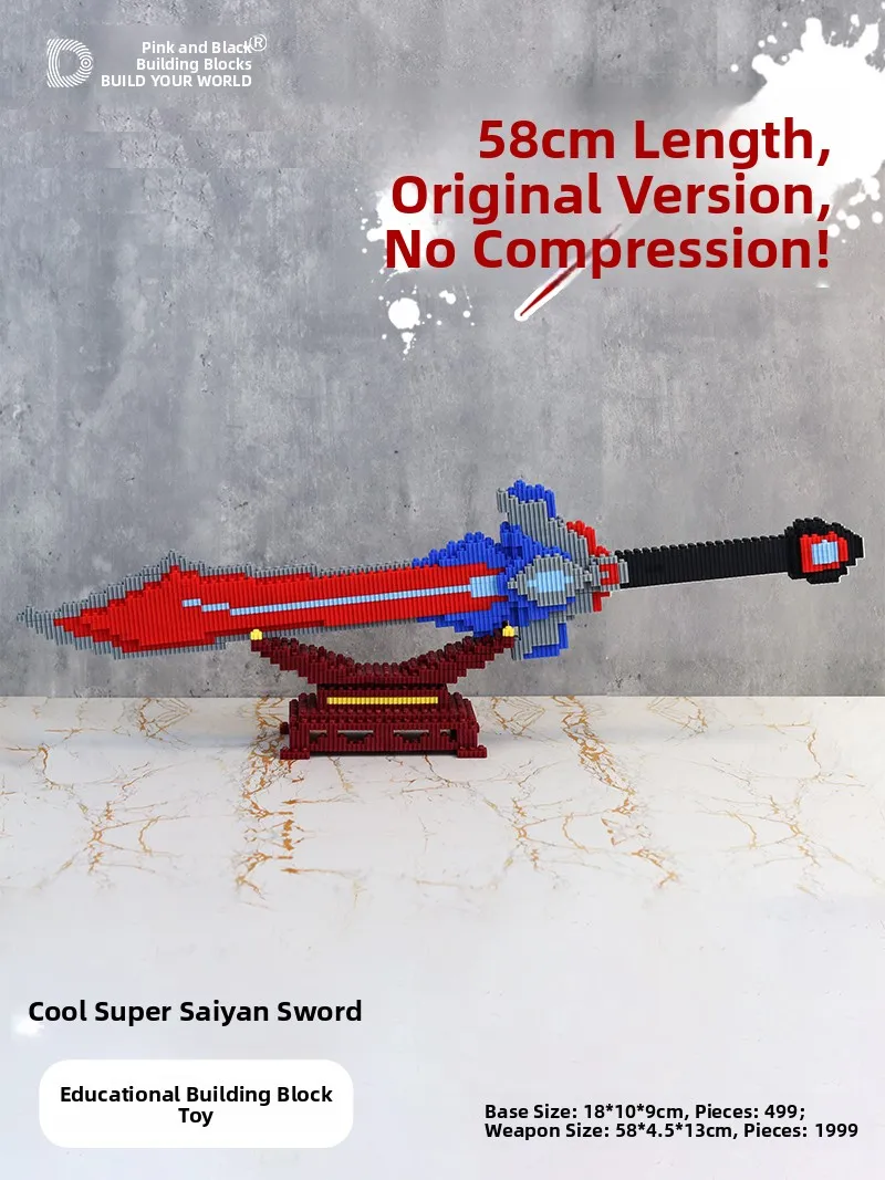 Handmade Educational Building Blocks Sword And Knife Puzzle Toy for Boys Small Particle Assembly Intelligence Enhancement Gift